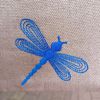 Picture of Natural linen bag with blue dragonflies