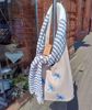 Picture of Natural linen bag with blue dragonflies