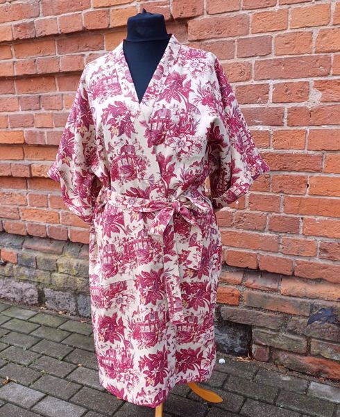 Prekės Lininis kimono "Chinoiserie", bordo sp. nuotrauka