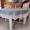 Picture of Tablecloth with dragonflies and offwhite laces, diam.170cm.